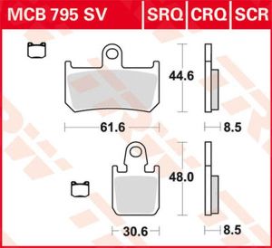 Trw MCB795CRQ CRQ sorozatú Carbon Race fékbetétek Fékbetét