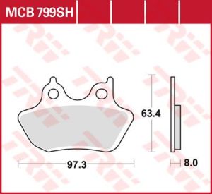 Trw MCB799SH SH sorozat Sindered hátsó fékbetétek Fékbetét