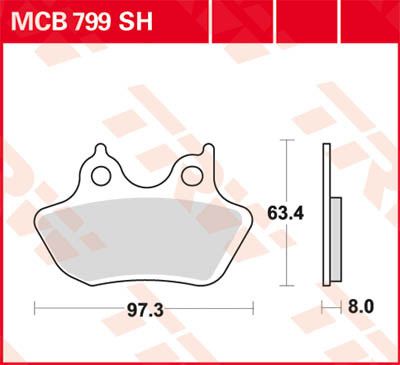 Trw MCB799SH SH sorozat Sindered hátsó fékbetétek Fékbetét 1