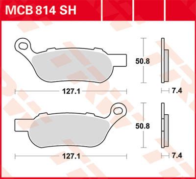 Trw MCB814SH SH sorozat Sindered hátsó fékbetétek Fékbetét 1
