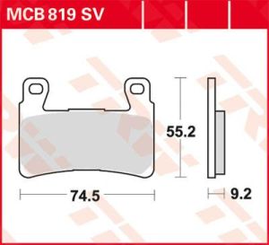 Trw MCB819SV SV sorozat Sindered fékbetétek Fékbetét 1