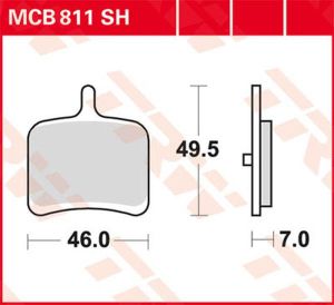 Trw MCB811SH SH sorozat Sindered hátsó fékbetétek Fékbetét