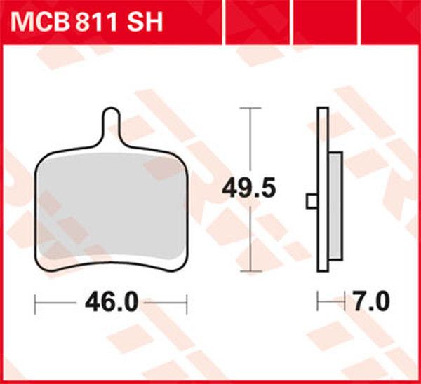 Trw MCB811SH SH sorozat Sindered hátsó fékbetétek Fékbetét 0