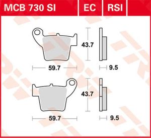 Trw MCB730SI SI sorozatú tekervényes terepfékbetétek Fékbetét
