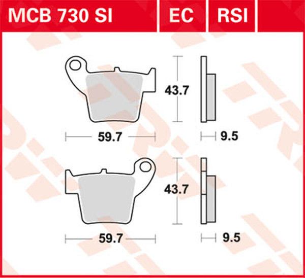 Trw MCB730SI SI sorozatú tekervényes terepfékbetétek Fékbetét 0