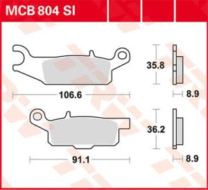 Trw MCB804SI SI sorozat Sindered off-road fékbetétek Fékbetét