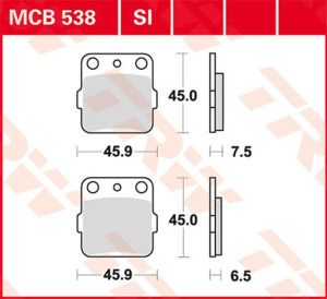 Trw MCB538SI SI sorozatú tekervényes terepfékbetétek Fékbetét