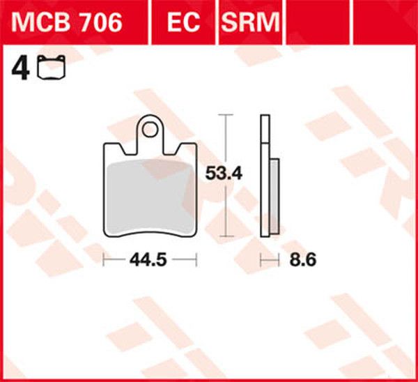 Trw MCB706SV SV sorozat Sindered fékbetétek Fékbetét 0