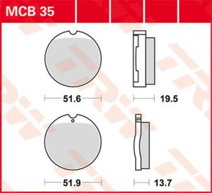 Trw MCB35 minden körben kerámia fékbetét Fékbetét