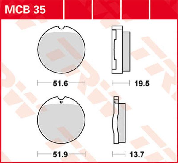 Trw MCB35 minden körben kerámia fékbetét Fékbetét 0