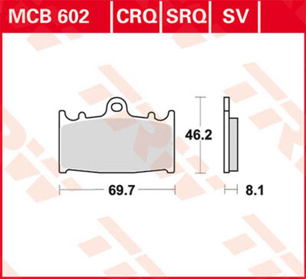 Trw MCB602CRQ CRQ sorozatú Carbon Race fékbetétek Fékbetét 0