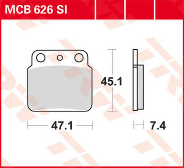 Trw MCB626SI SI sorozatú tekervényes terepfékbetétek Fékbetét 0