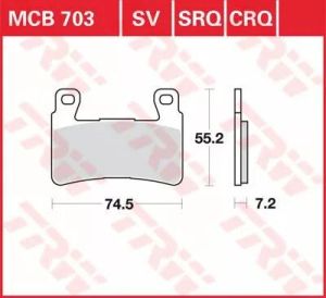 Trw MCB703 minden körben kerámia fékbetét Fékbetét 1