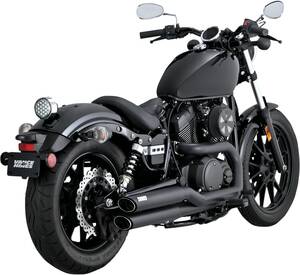 VANCE & HINES kipufogó Twin SLASH megtántorodott fekete Teljes kipufogórendszer