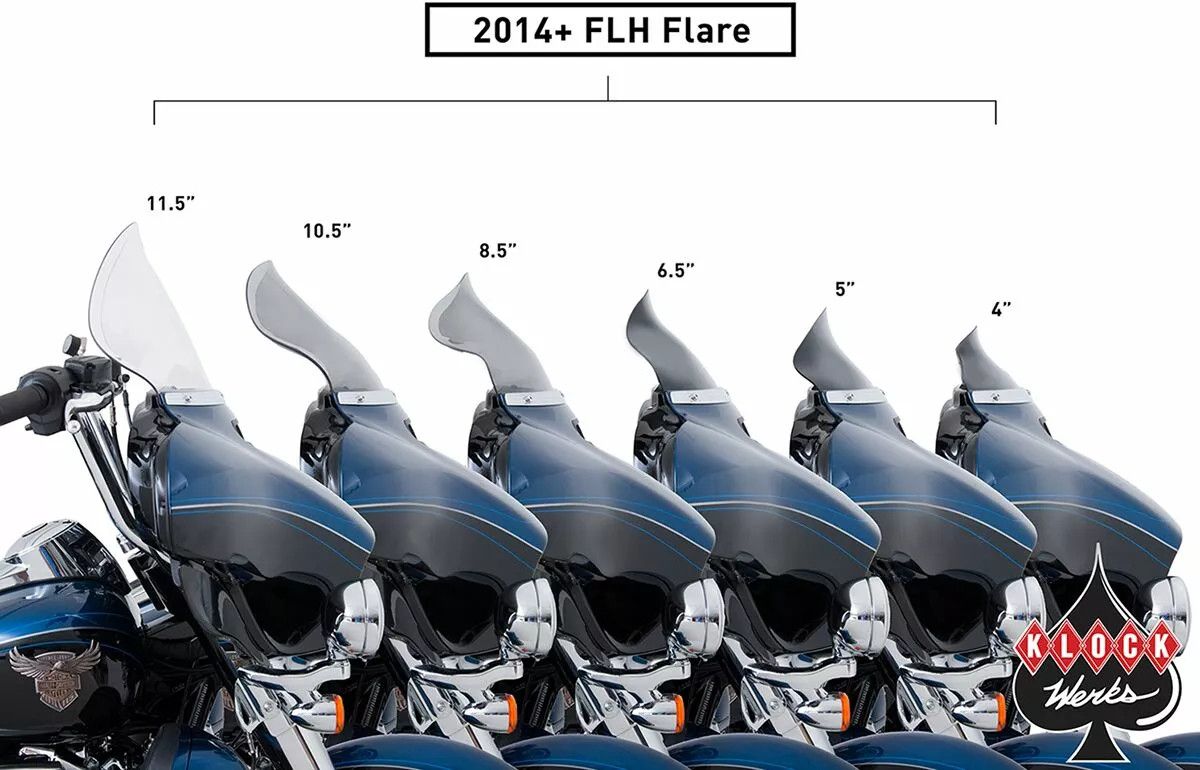 Klock werks KW05-01-0404 Flare™ szélvédő Szélvédő, plexi, fejidom 4