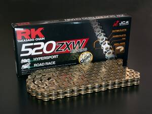 RK GB520ZXW 102 kapcsolat 520 XW-RING Lánc / GOLD/BLACK / acél Meghajtólánc , motorkerékpár lánc