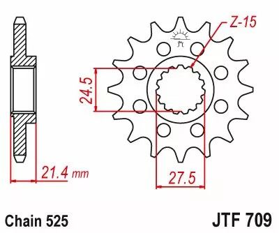 Jt sprockets JTF709.16 első lánckerék Lánckerék 1