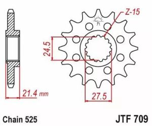 Jt sprockets JTF709.16 első lánckerék Lánckerék 1