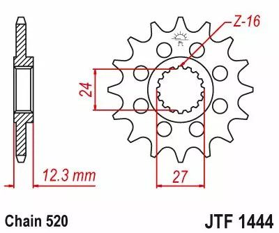 Jt sprockets JTF1444.15 első lánckerék Lánckerék 1