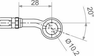 Trw MV10E20A Banjo Varioflex Fitting Fék és kuplung cső