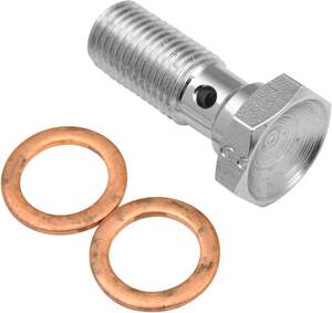 Goodridge BANJO csavar egyetlen hosszú krómozott hossz 25,1mm 3/8x24 JIC/UNF Fék és kuplung cső