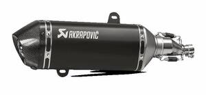 AKRAPOVIC SLIP-ON vonal kipufogódob fekete rozsdamentes acél karbon vég sapka Kipufogó dob - Slip On