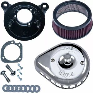 S&S CYCLE 170-0441 Mini Teardrop Stealth légtisztító készlet Levegőszűrő alkatrészek, légszűrők
