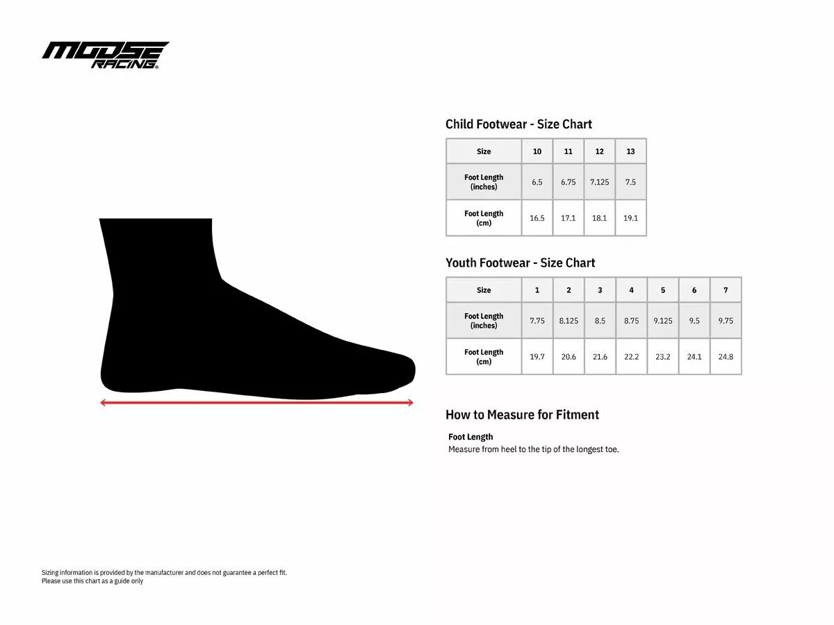 Moose racing soft-goods 3411-0425 M1.3 ™ ifjúsági csizma Off-road motoros csizma 2