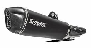AKRAPOVIC SLIP-ON vonal kipufogódob fekete rozsdamentes acél karbon vég sapka Kipufogó dob - Slip On