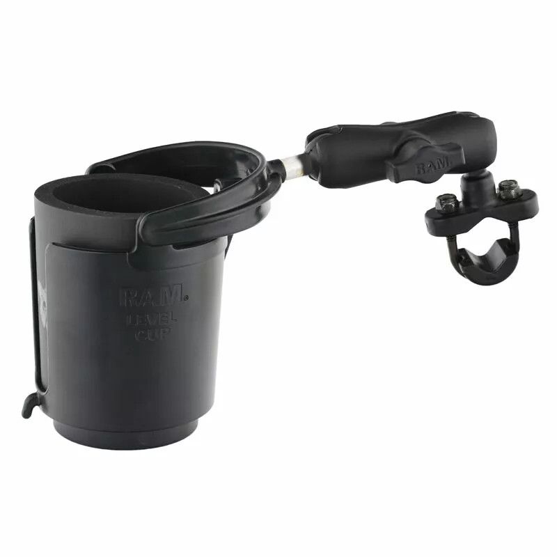 RAM MOUNT RAM-B-132RU RAM® kormánysín rögzítő U-csavaros alappal, Level Cup™ italtartóval és Koozie-val Kameratartó, GPS tartó, telefontartó 0
