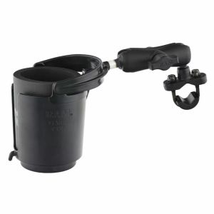 RAM MOUNT RAM-B-132RU RAM® kormánysín rögzítő U-csavaros alappal, Level Cup™ italtartóval és Koozie-val Kameratartó, GPS tartó, telefontartó