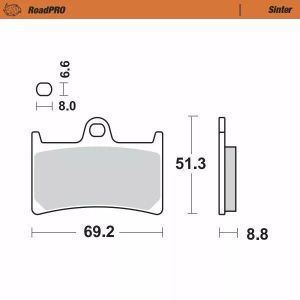 Moto-master 402801 RoadPRO Sinder fékbetét elöl Fékbetét