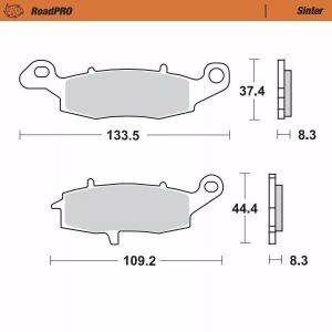 Moto-master 404101 RoadPRO Sinder fékbetét elöl Fékbetét