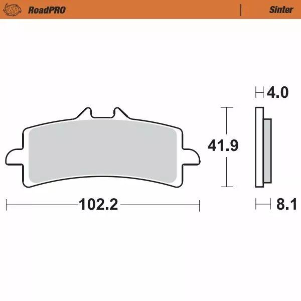 Moto-master 408101 RoadPRO Sinder fékbetét elöl Fékbetét 0