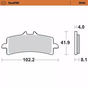 Moto-master 408101 RoadPRO Sinder fékbetét elöl Fékbetét