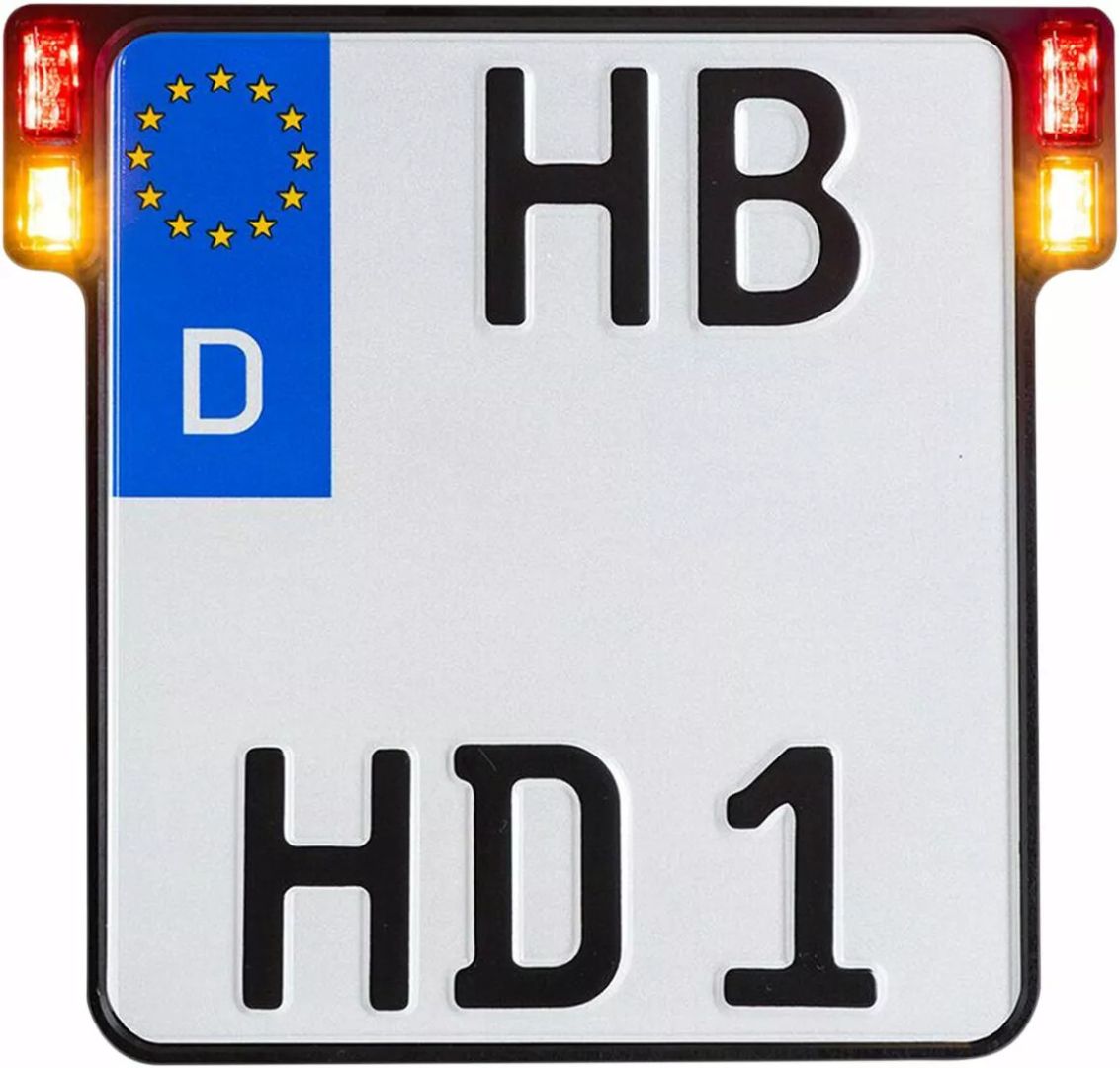 Heinz bikes HBKZ2.0-OB-3TS All-in-One 2.0 rendszámtábla-tartó LED-es táblalámpákkal, fék- és hátsó lámpákkal Rendszámtartó 0