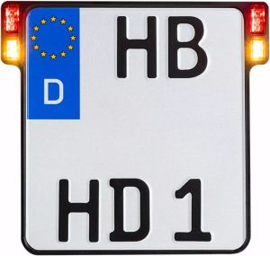 Heinz bikes HBKZ2.0-OB-3TS All-in-One 2.0 rendszámtábla-tartó LED-es táblalámpákkal, fék- és hátsó lámpákkal Rendszámtartó