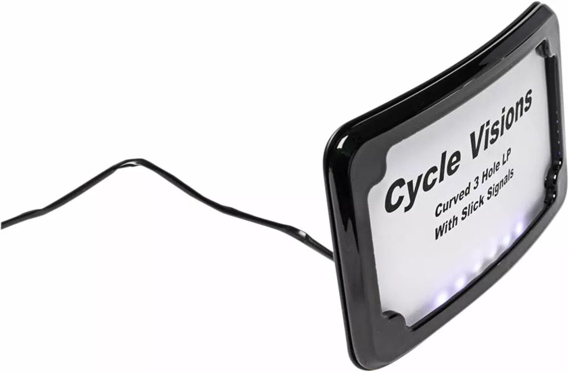 Cycle visions CV4641B 3-lyukba szerelt LED megvilágított rendszámtábla keret Rendszámtartó 0