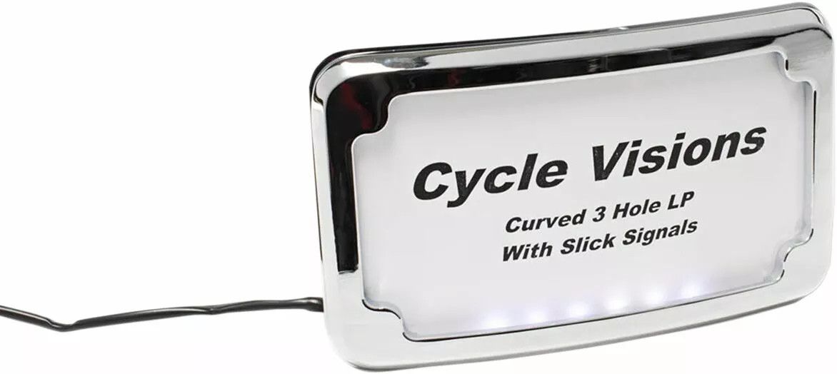 Cycle visions CV4641B 3-lyukba szerelt LED megvilágított rendszámtábla keret Rendszámtartó 2