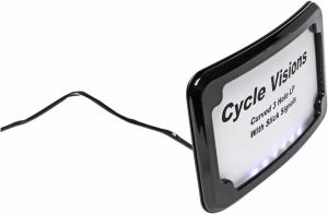 Cycle visions CV4641B 3-lyukba szerelt LED megvilágított rendszámtábla keret Rendszámtartó