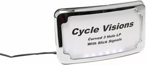 Cycle visions CV4641B 3-lyukba szerelt LED megvilágított rendszámtábla keret Rendszámtartó 2