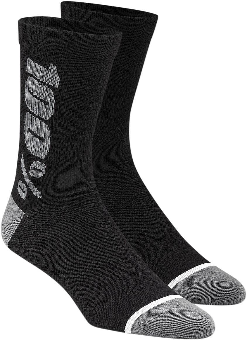 100% RYTHYM MERINO teljesítmény zokni BLACK/GRAY L/XL Motoros zokni 0
