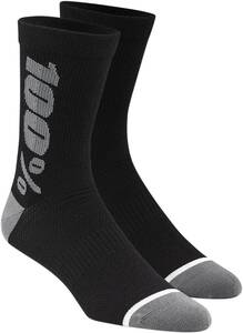 100% RYTHYM MERINO teljesítmény zokni BLACK/GRAY L/XL Motoros zokni