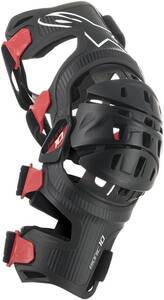 Alpinestars(mx) BIONIC-10 karbon bal térd merevítõ BLACK/RED nagy Térdvédő