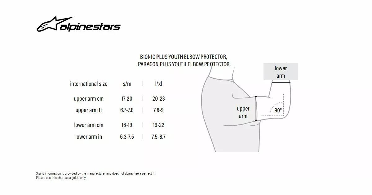 Alpinestars(mx) 6546119-10-SM ifjúsági Bionic Plus könyökvédők Váll, könyök és csuklóvédő 3