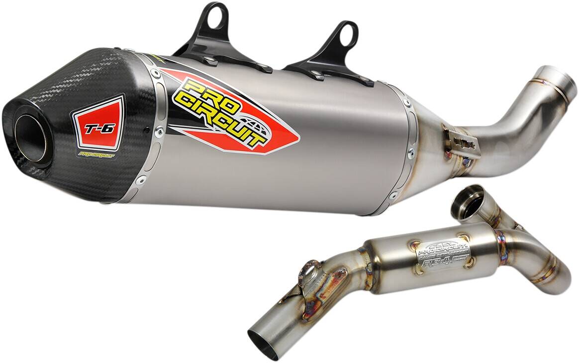 Pro circuit T-6 rozsdamentes rendszer W/TITANIUM SHELL/CARBON END-CAP Kipufogó leömlők és összekötő csövek 0