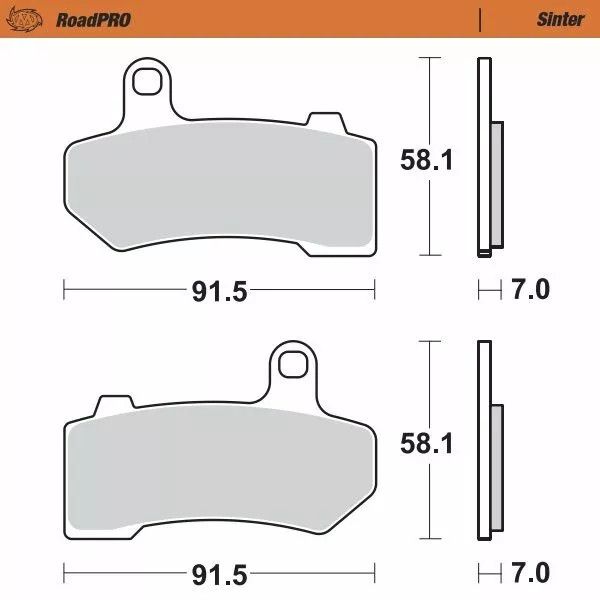 Moto-master 412201 RoadPRO Sinder fékbetét elöl Fékbetét 0