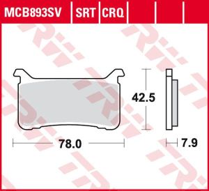 Trw MCB893SRT SRT sorozat Sindered első fékbetétek Fékbetét