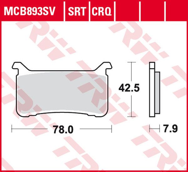 Trw MCB893SRT SRT sorozat Sindered első fékbetétek Fékbetét 0