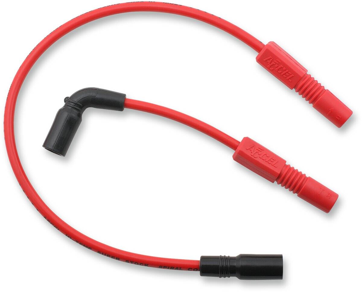 ACCEL szikra gyújtógyertya bowden SPIRAL core szett 8MM piros Gyújtókábel, gyertyapipa 0